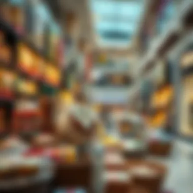 Local Products Showcased in the Mall Assortment of local products on display