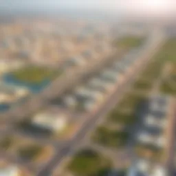 Aerial view of Ajman Al Jurf showcasing its landscape and real estate projects.
