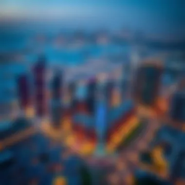 Aerial View of Al Barsha TECOM Aerial view of Al Barsha TECOM showcasing modern skyscrapers and residential complexes.