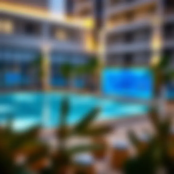 Amenities available at Al Narah Apartments including pool and gym