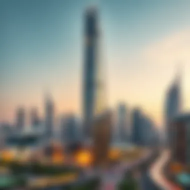 Stunning View of Al Shafar Tower 1 Against the Dubai Skyline