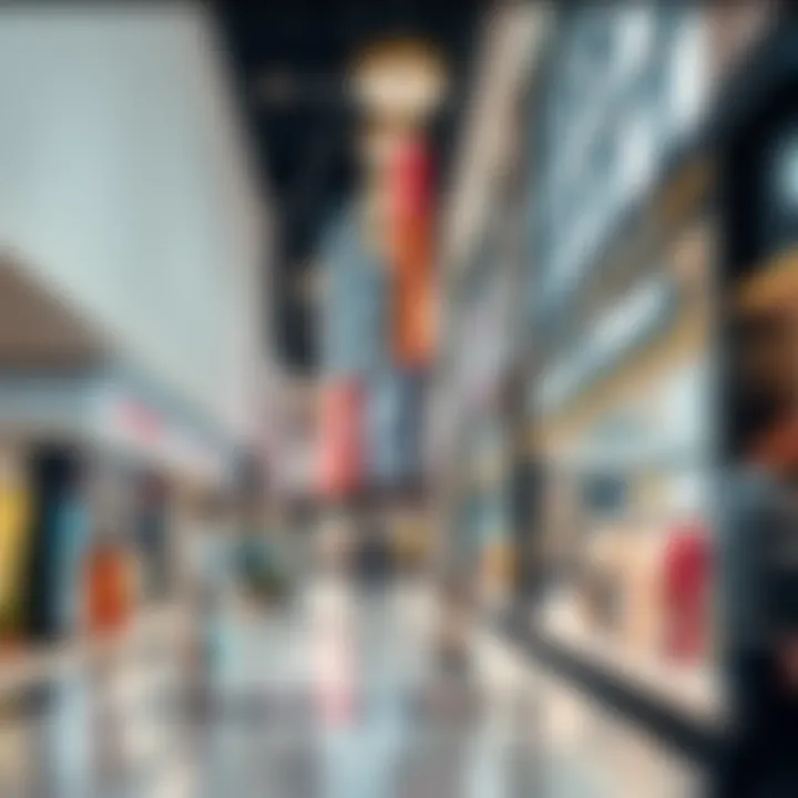 Diverse retail offerings displayed within the mall
