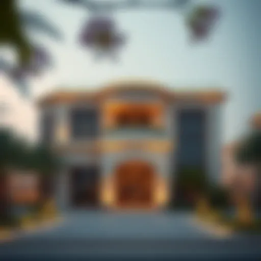 Luxurious villa exterior in Al Zahia