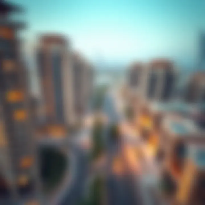 Aerial view of Al Zeina community showcasing luxury residential buildings