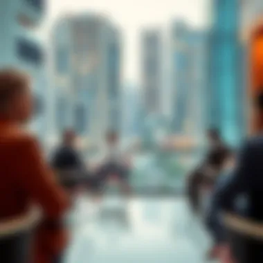 Investors discussing real estate opportunities in Dubai