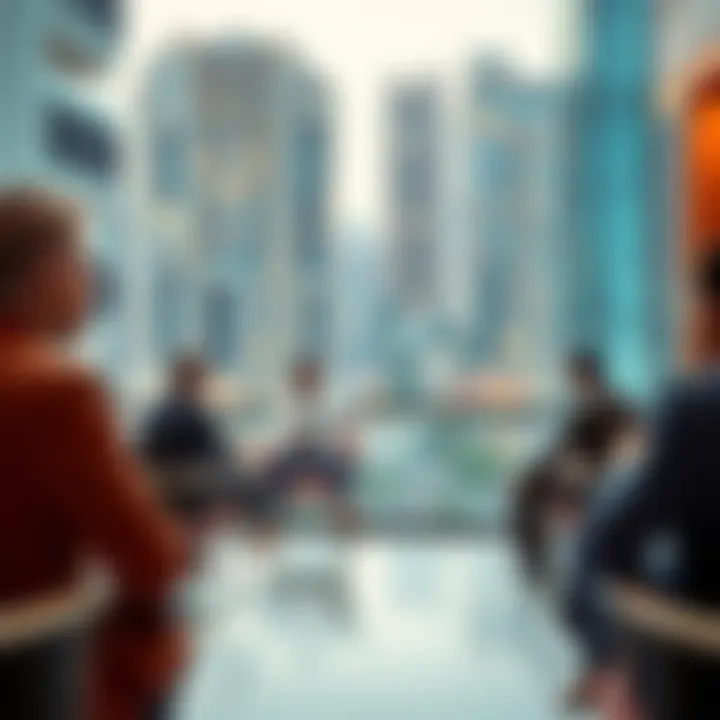 Investors discussing real estate opportunities in Dubai