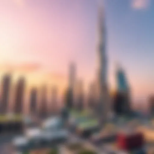 Innovative Skyscrapers of Dubai A stunning view of Dubai's skyline showcasing innovative skyscrapers