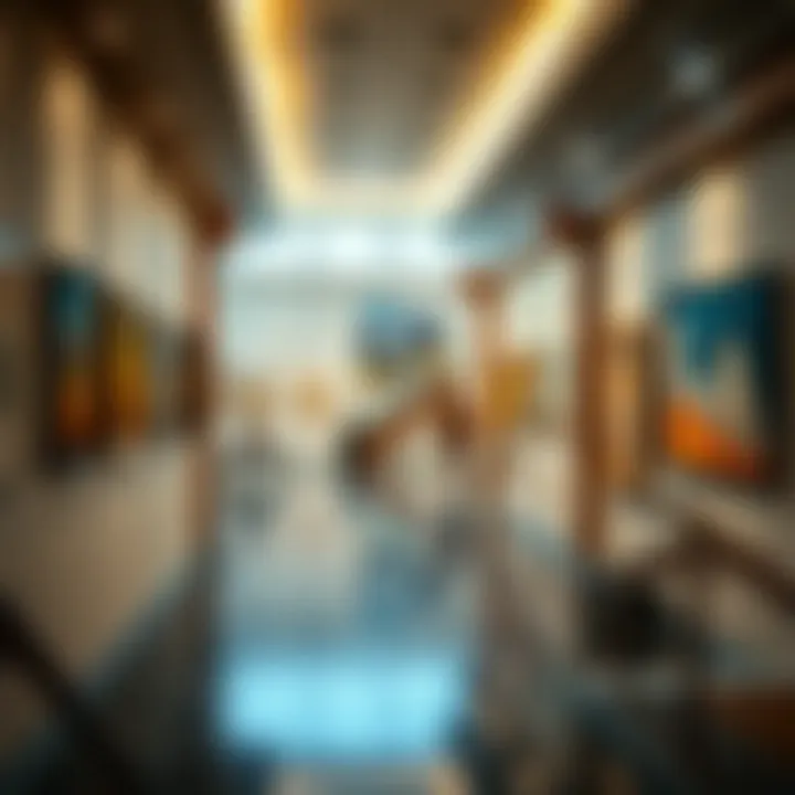 Gallery Space at Tamani Arts Building Interior gallery space filled with contemporary artwork