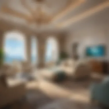 Opulent Suite Interior at Atlantis The Royal Luxurious interior of a suite at Atlantis The Royal emphasizing opulence and modern design.