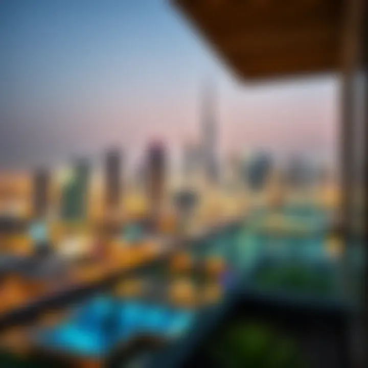 Stunning Rooftop View of Dubai Skyline Stunning rooftop view of Dubai skyline from Avani Hotel Media City