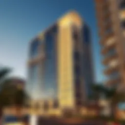 Architectural view of Azizi Building Al Furjan