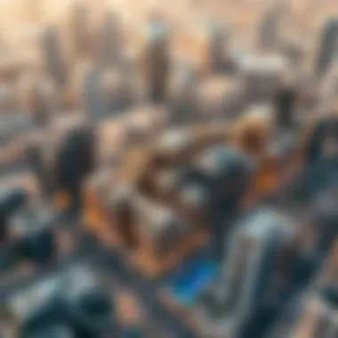 Aerial View of Dubai with Azizi's Projects Aerial view of Dubai showcasing Azizi's projects