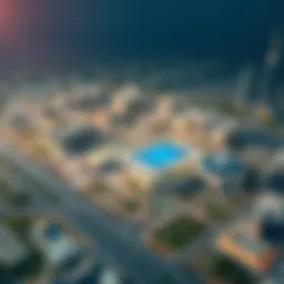 Aerial view of Azizi Grand Sports City showcasing its layout and surrounding amenities