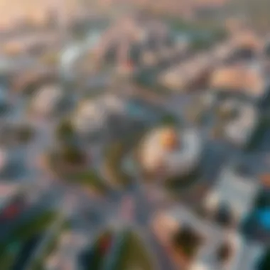 Aerial Perspective of Al Furjan and Azizi Montrell Aerial view of Al Furjan community with Azizi Montrell in focus