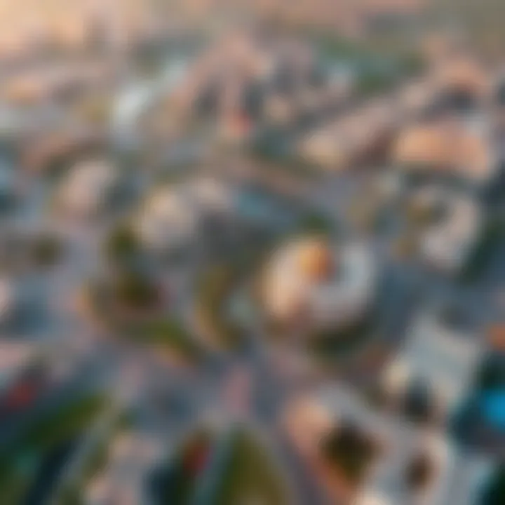 Aerial Perspective of Al Furjan and Azizi Montrell Aerial view of Al Furjan community with Azizi Montrell in focus