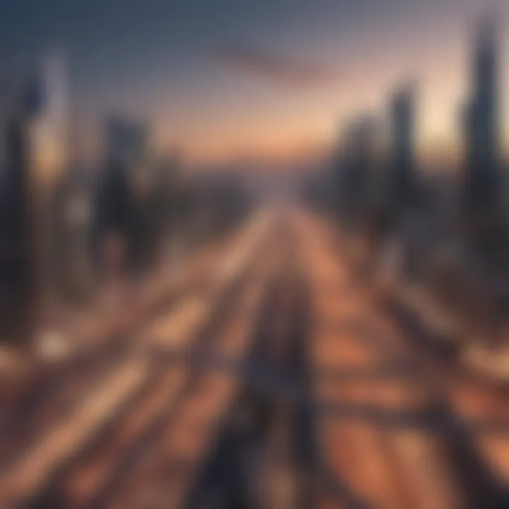 Panoramic view of Sheikh Zayed Road highlighting connectivity and surroundings