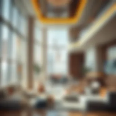 Luxurious Interiors of C1 Tower Interior view of C1 Tower Al Bateen's modern amenities and luxurious spaces