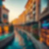 A breathtaking view of Canal Walk Dubai showcasing its modern architecture and vibrant atmosphere