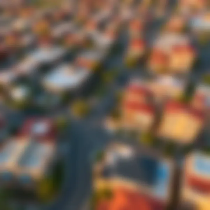 Vibrant Community Around Chalet Mamzar Aerial perspective of the vibrant community surrounding Chalet Mamzar