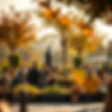 Community Gathering in Jumeirah Village Circle Community gathering in a local park during autumn