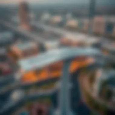 Aerial View of Creek Metro Station and Surroundings Aerial perspective of Creek Metro Station within Dubai's urban landscape