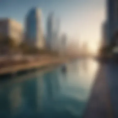 Scenic view of Dubai's waterfront along the ferry route