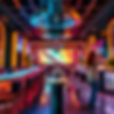 Nightlife Pulse: Energy of Dubai's Nightclubs An upscale nightclub with an energetic dance floor and contemporary décor