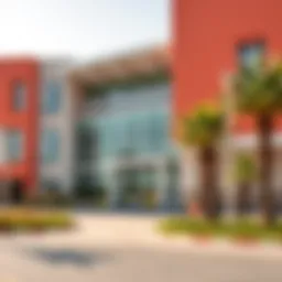 A modern school building in Rashidiya with vibrant architecture