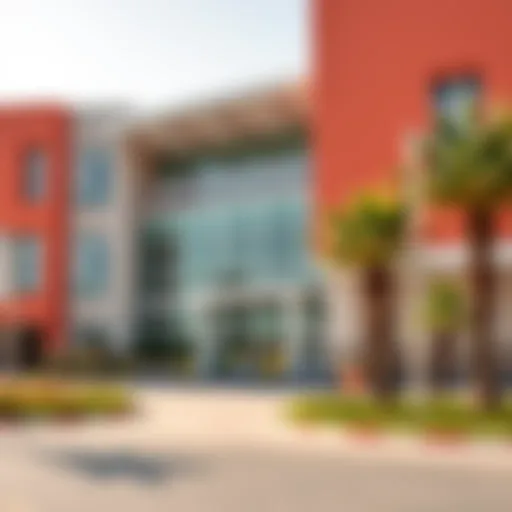 A modern school building in Rashidiya with vibrant architecture