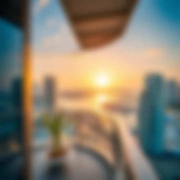 Panoramic Balcony View from Escan Tower Panoramic view from the balcony of an apartment in Escan Tower overlooking the Marina