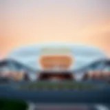 Architectural Masterpiece: Etihad Arena Stunning exterior view of Etihad Arena showcasing its modern architectural design