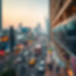 A panoramic view of Dubai showcasing vibrant urban life