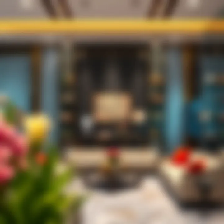 Luxurious furniture showcase in a Dubai showroom