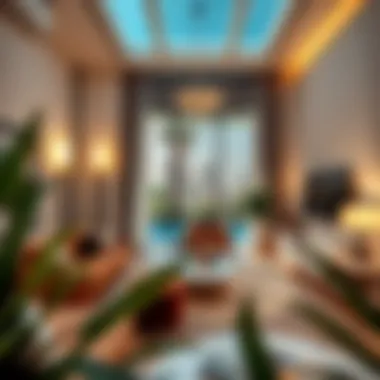 Luxurious interior of a garden view villa