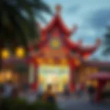 Vibrant cultural pavilion showcasing global heritage