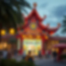 Vibrant cultural pavilion showcasing global heritage