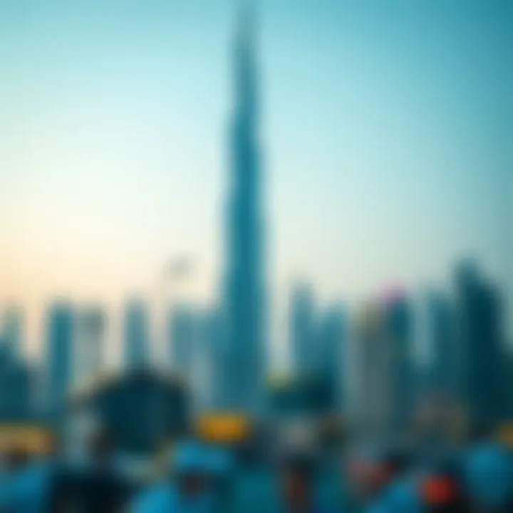 The Burj Khalifa towering over Dubai's skyline