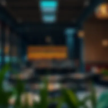 Contemporary Iftar Dining Experience A modern restaurant showcasing a unique iftar experience