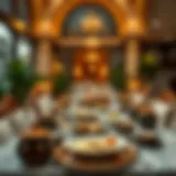 Traditional Iftar Table Setting A beautifully arranged iftar table with traditional dishes