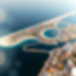 Aerial view of Jubail Island showcasing its pristine beaches and residential areas