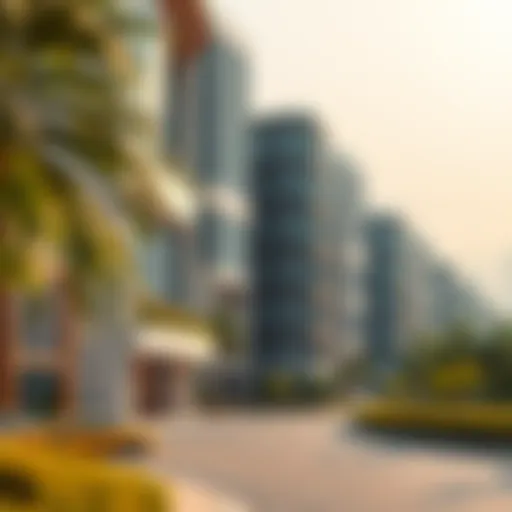 Scenic view of جميرا سيركل showcasing modern architecture and greenery