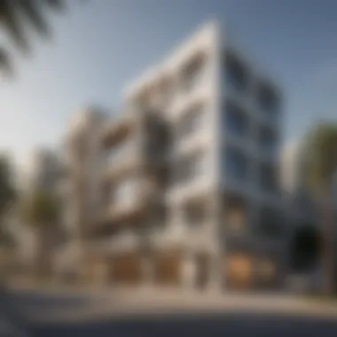 Luxury Living on Khalifa Bin Zayed Street Close-up of a luxurious residential building on Khalifa Bin Zayed Street