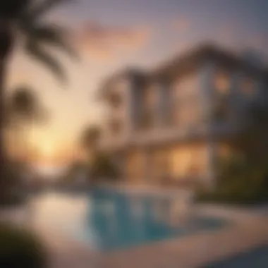 Luxury Beachfront Villa at Sunset Luxurious beachfront villa on Palm Jumeirah with stunning sunset
