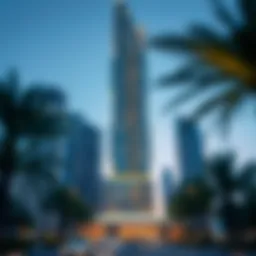 A stunning view of Marina Heights Tower showcasing its unique architectural design