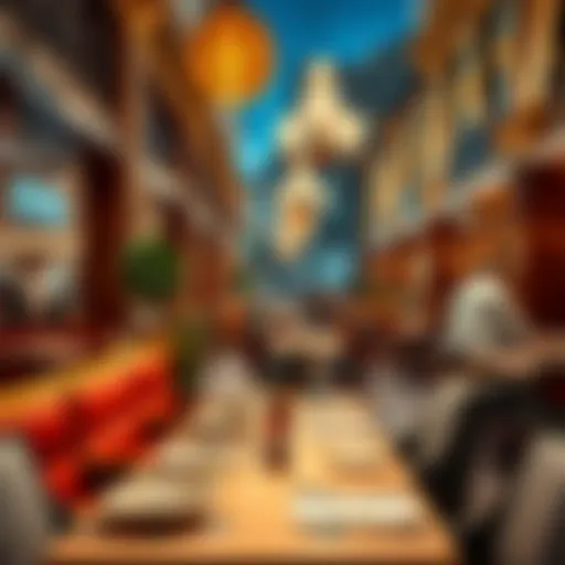 Elegant dining setup at a restaurant in Mirdif City Centre