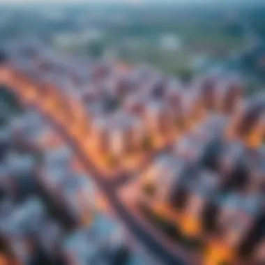 Aerial View of Mowaihat's Residential Developments Aerial view of Mowaihat showcasing residential developments