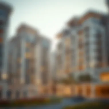 Residential Buildings in Nad Al Hamar Modern residential buildings in Nad Al Hamar, emphasizing the thriving real estate market.