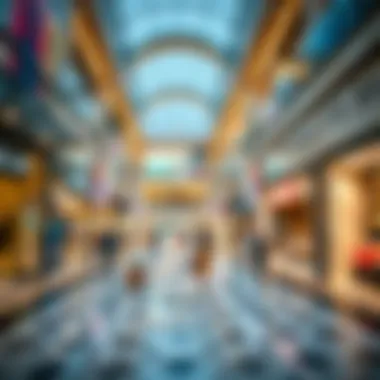 Modern Shopping Experience Within Dubai Malls Interior of a modern shopping mall featuring diverse retail options