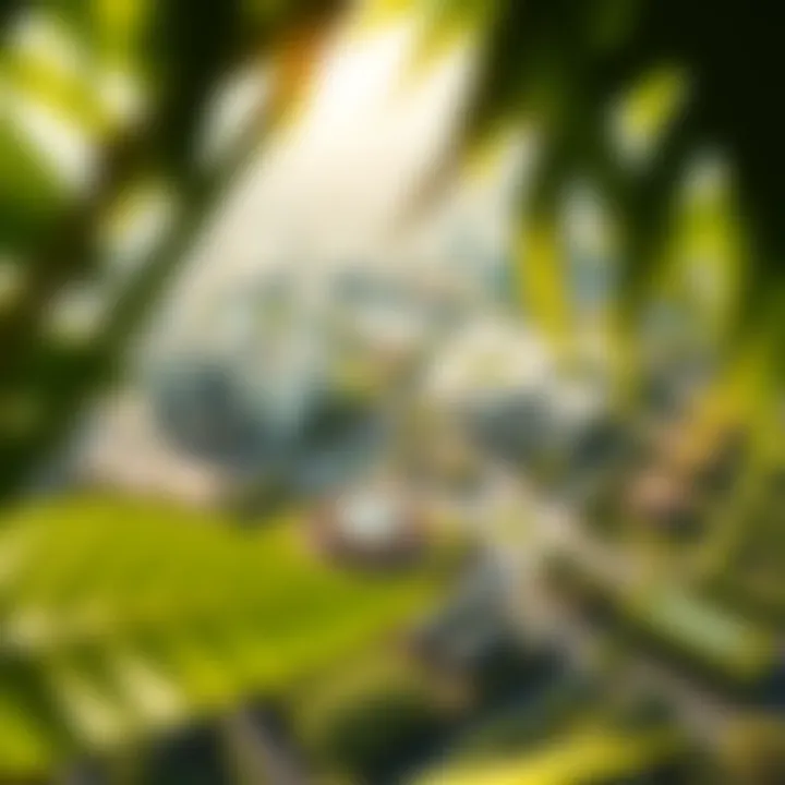 Aerial view of Dubai's oasis land showcasing greenery