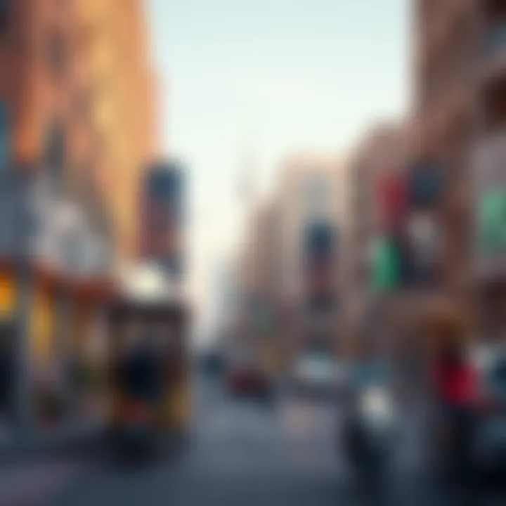 Community Vibrancy Surrounding Oud Metha Metro Vibrant streetscape near Oud Metha Metro station illustrating community life